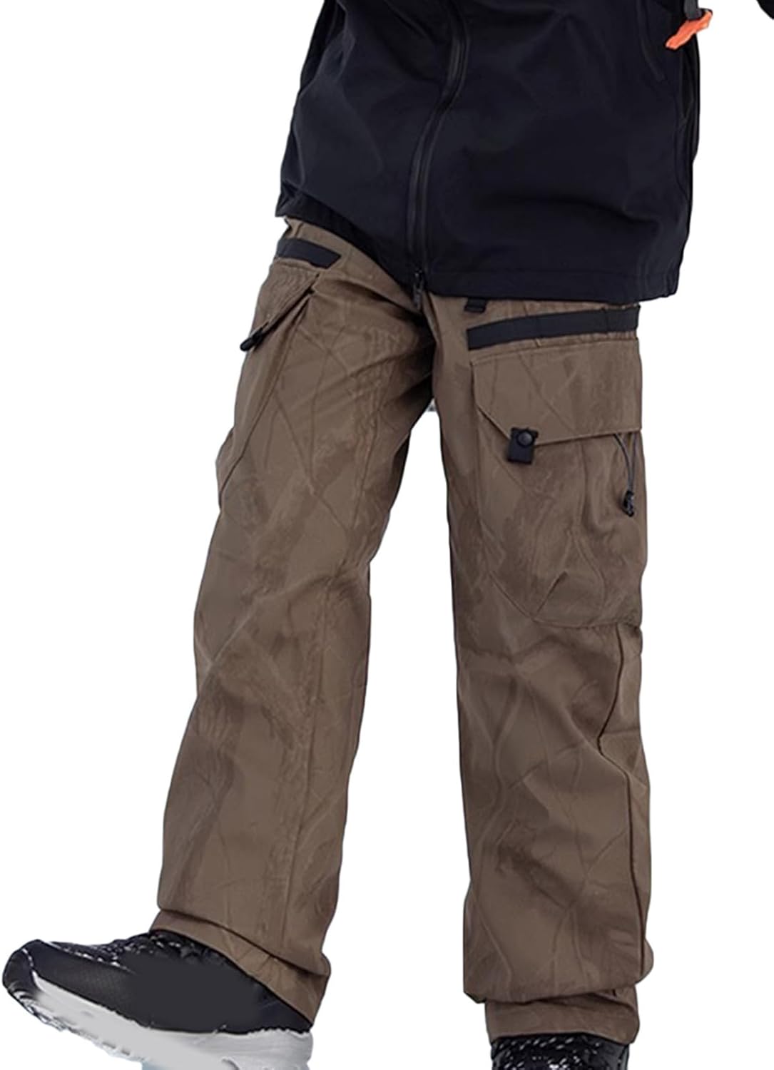 MeipingQu] ダウンパンツ メンズ 暖かい ダウン入れ ズボン 防寒 細身